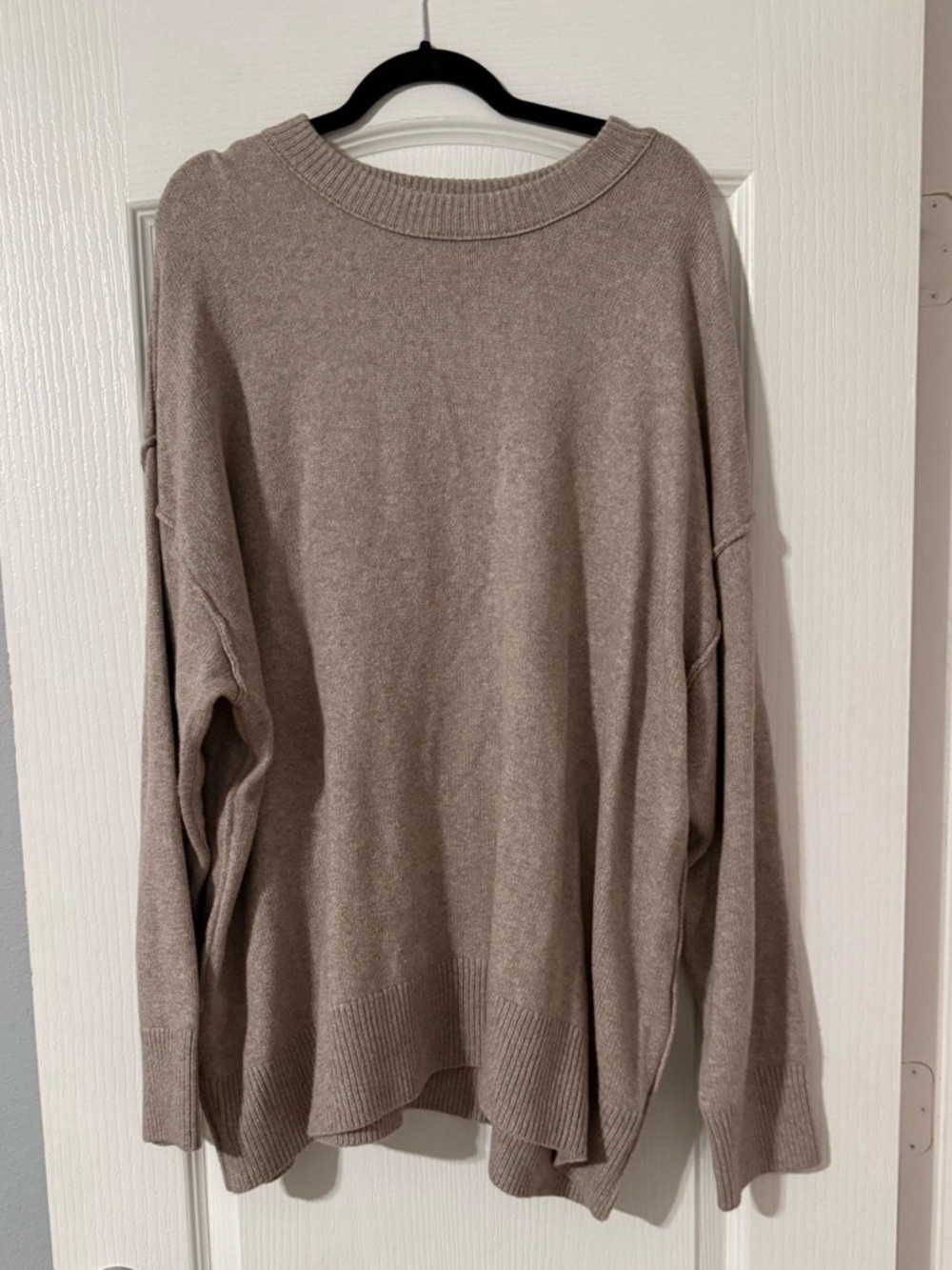 aerie Oversized Crewneck Sweater Brown Large